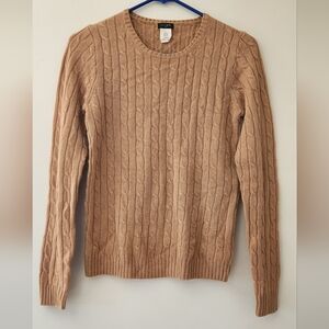 J Crew Sweater Wool/Rayon/Cashmere Blend Tan Size Small